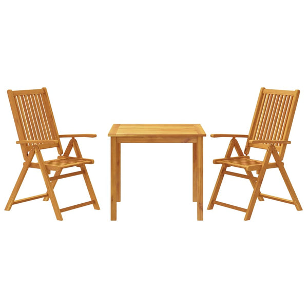 vidaXL Salle à manger de jardin 3 pcs 85x85x74 cm Bois d'acacia massif