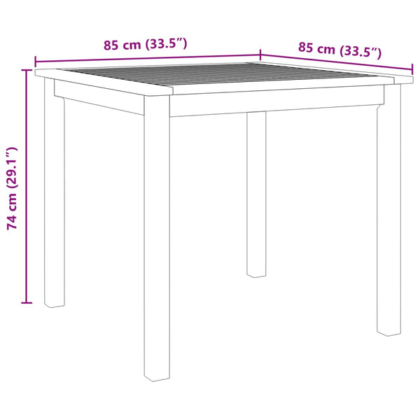 vidaXL Salle à manger de jardin 3 pcs 85x85x74 cm Bois d'acacia massif