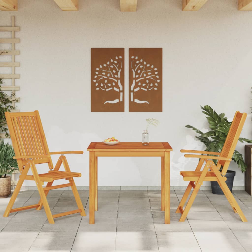 vidaXL Salle à manger de jardin 3 pcs 85x85x74 cm Bois d'acacia massif