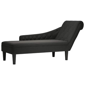 Schwarze Chaiselongue mit Kissen