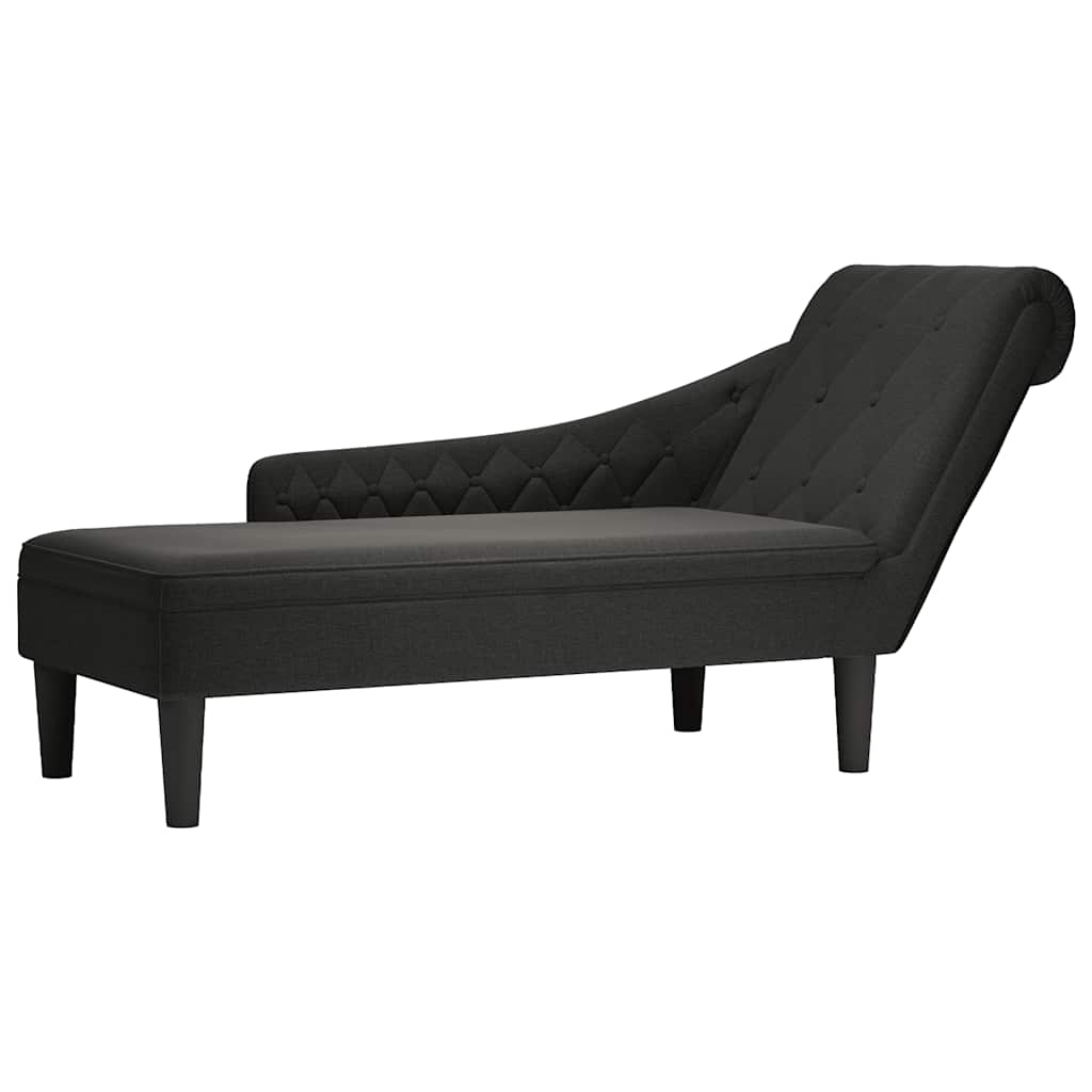 Schwarze Chaiselongue mit Kissen