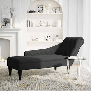 Schwarze Chaiselongue mit Kissen