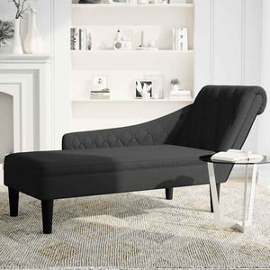 Schwarze Chaiselongue mit Kissen
