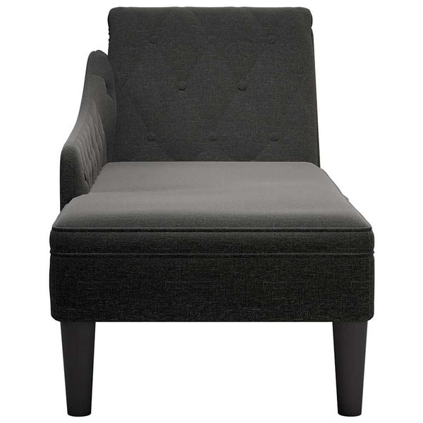 Schwarze Chaiselongue mit Kissen