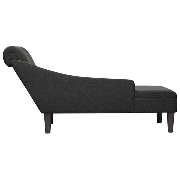 Schwarze Chaiselongue mit Kissen