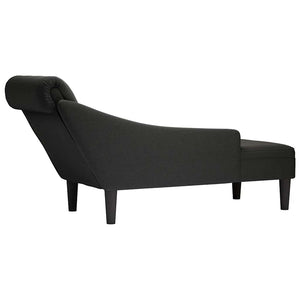 Schwarze Chaiselongue mit Kissen
