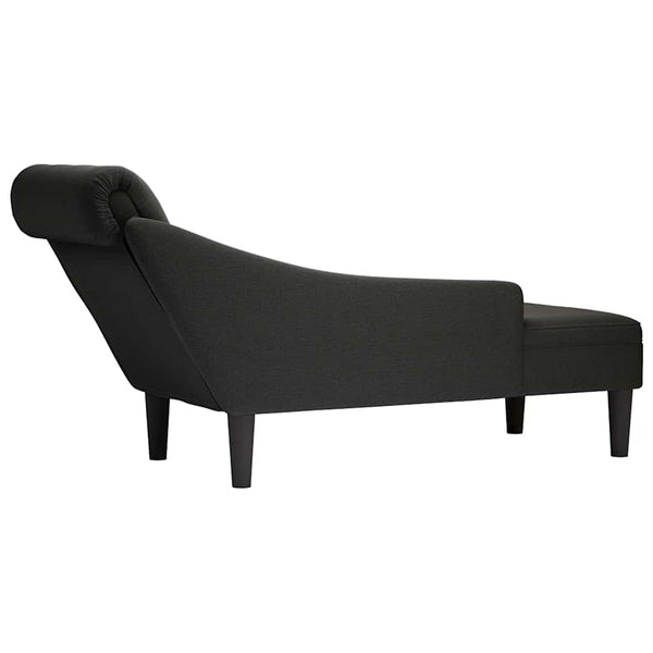 Schwarze Chaiselongue mit Kissen