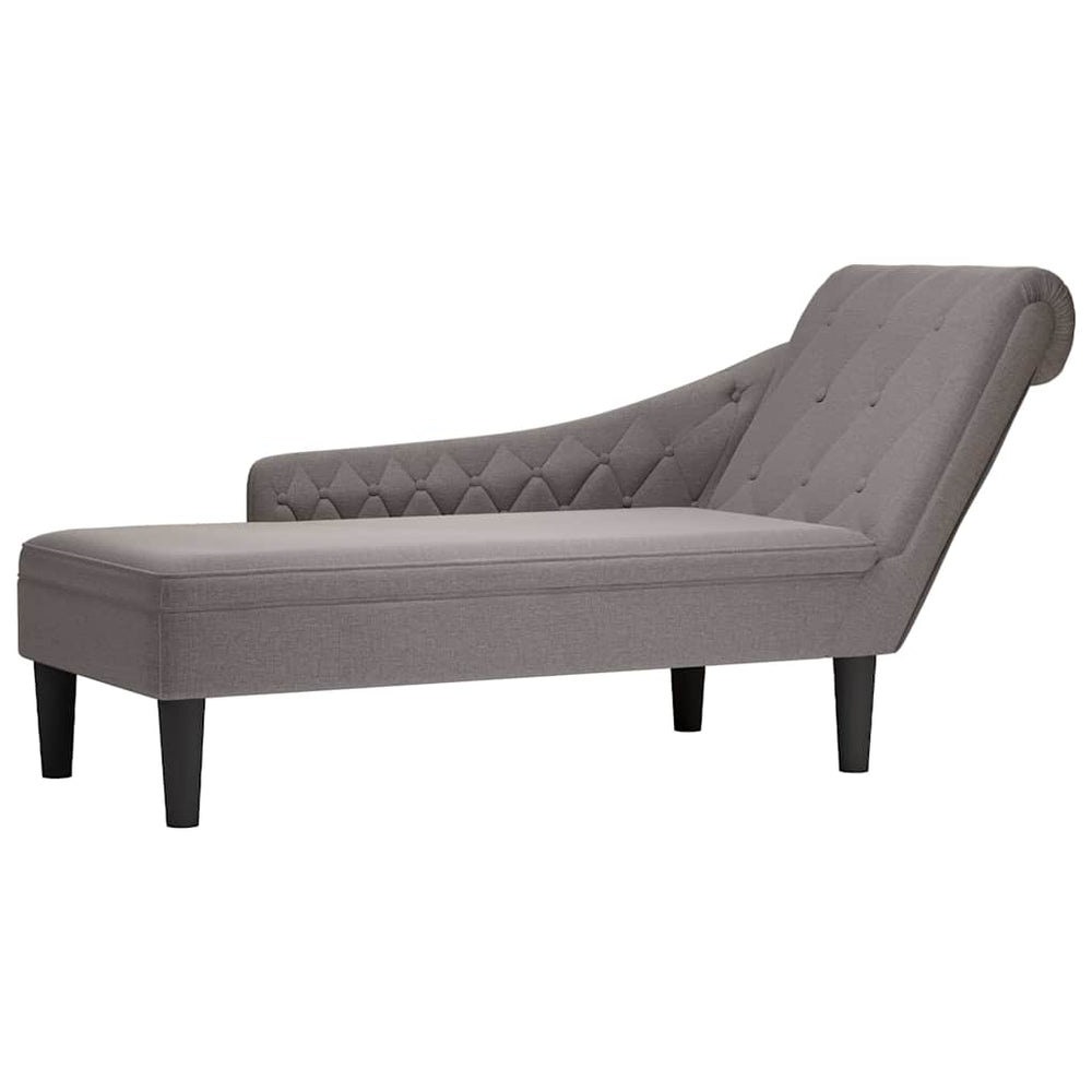Taupe Chaiselongue mit Rechter Armlehne
