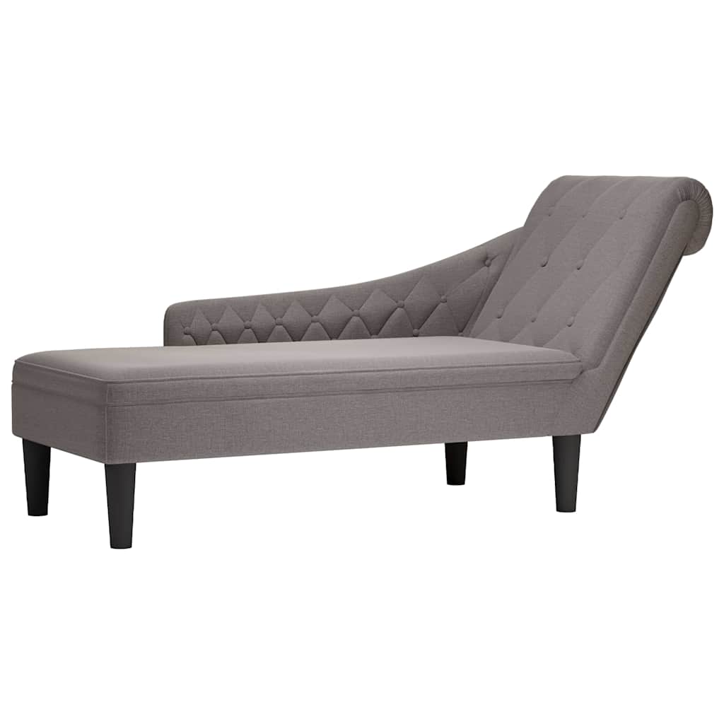Taupe Chaiselongue mit Rechter Armlehne