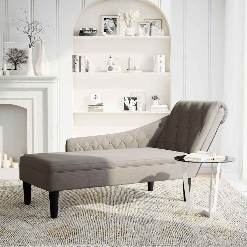 Taupe Chaiselongue mit Rechter Armlehne