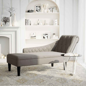 Taupe Chaiselongue mit Rechter Armlehne
