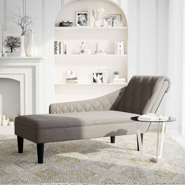 Taupe Chaiselongue mit Rechter Armlehne