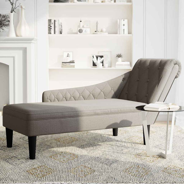 Taupe Chaiselongue mit Rechter Armlehne