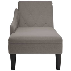 Taupe Chaiselongue mit Rechter Armlehne