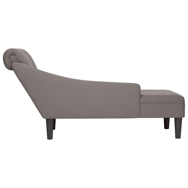 Taupe Chaiselongue mit Rechter Armlehne
