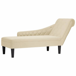 Creme Chaiselongue mit Kissen, Rechte Armlehne