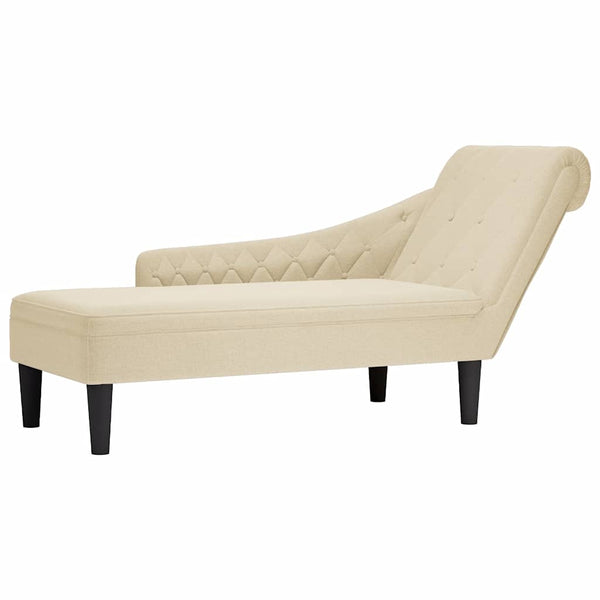 Creme Chaiselongue mit Kissen, Rechte Armlehne