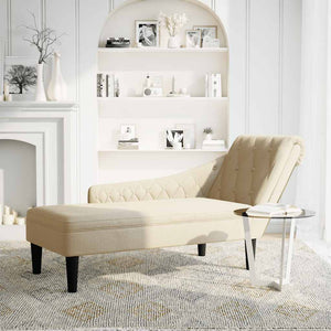 Creme Chaiselongue mit Kissen, Rechte Armlehne