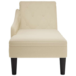 Creme Chaiselongue mit Kissen, Rechte Armlehne