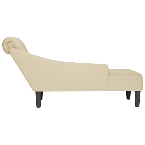 Creme Chaiselongue mit Kissen, Rechte Armlehne