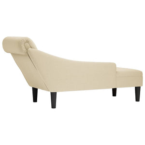 Creme Chaiselongue mit Kissen, Rechte Armlehne