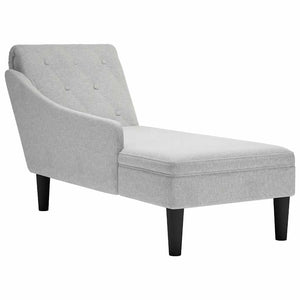 Chaiselongue Wolkengrau mit Armlehne Rechts