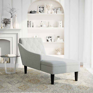 Chaiselongue Wolkengrau mit Armlehne Rechts