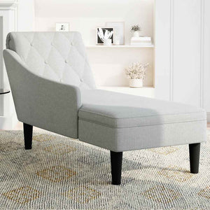Chaiselongue Wolkengrau mit Armlehne Rechts
