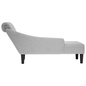 Chaiselongue Wolkengrau mit Armlehne Rechts
