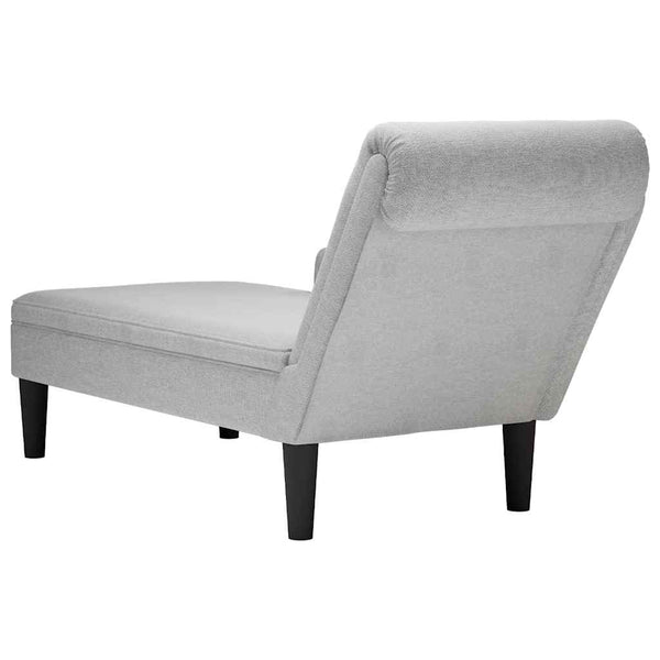 Chaiselongue Wolkengrau mit Armlehne Rechts