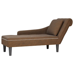 Braune Kunstleder Chaiselongue mit Kissen