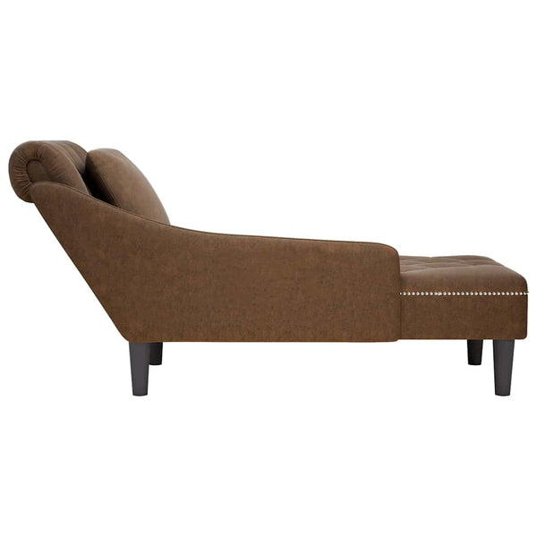 Braune Kunstleder Chaiselongue mit Kissen