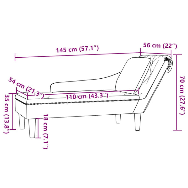 Braune Kunstleder Chaiselongue mit Kissen