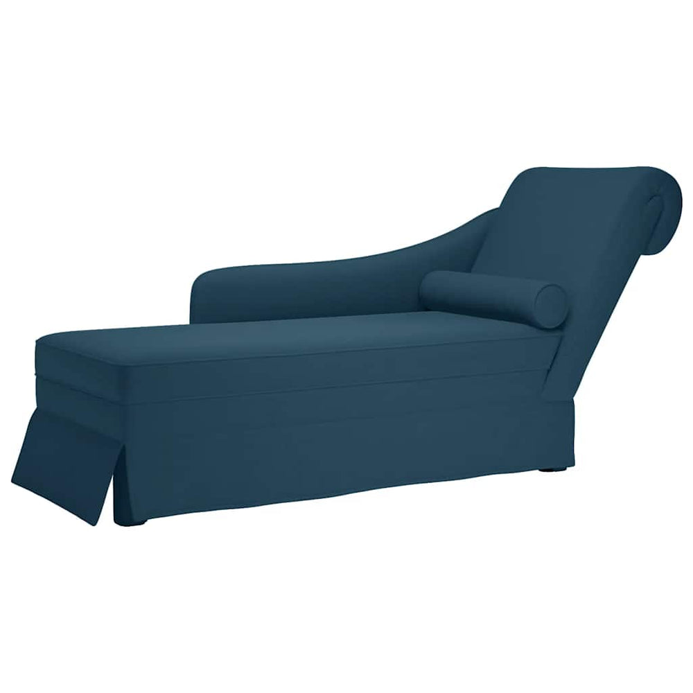 vidaXL Méridienne avec Traversin et Accoudoir Droit Velours Bleu