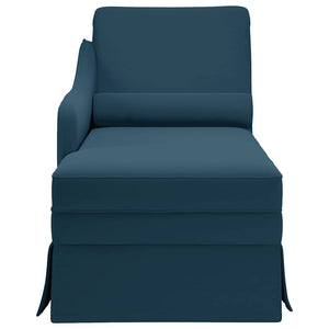 Blaue Samt Chaiselongue mit Nackenrolle