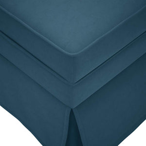 Blaue Samt Chaiselongue mit Nackenrolle