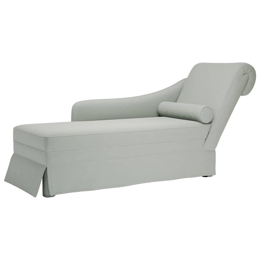vidaXL Chaise longue avec traversin et accoudoir droit Gris clair Velours