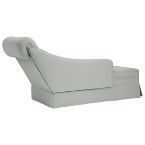 Hellgraue Samt Chaiselongue mit Nackenrolle