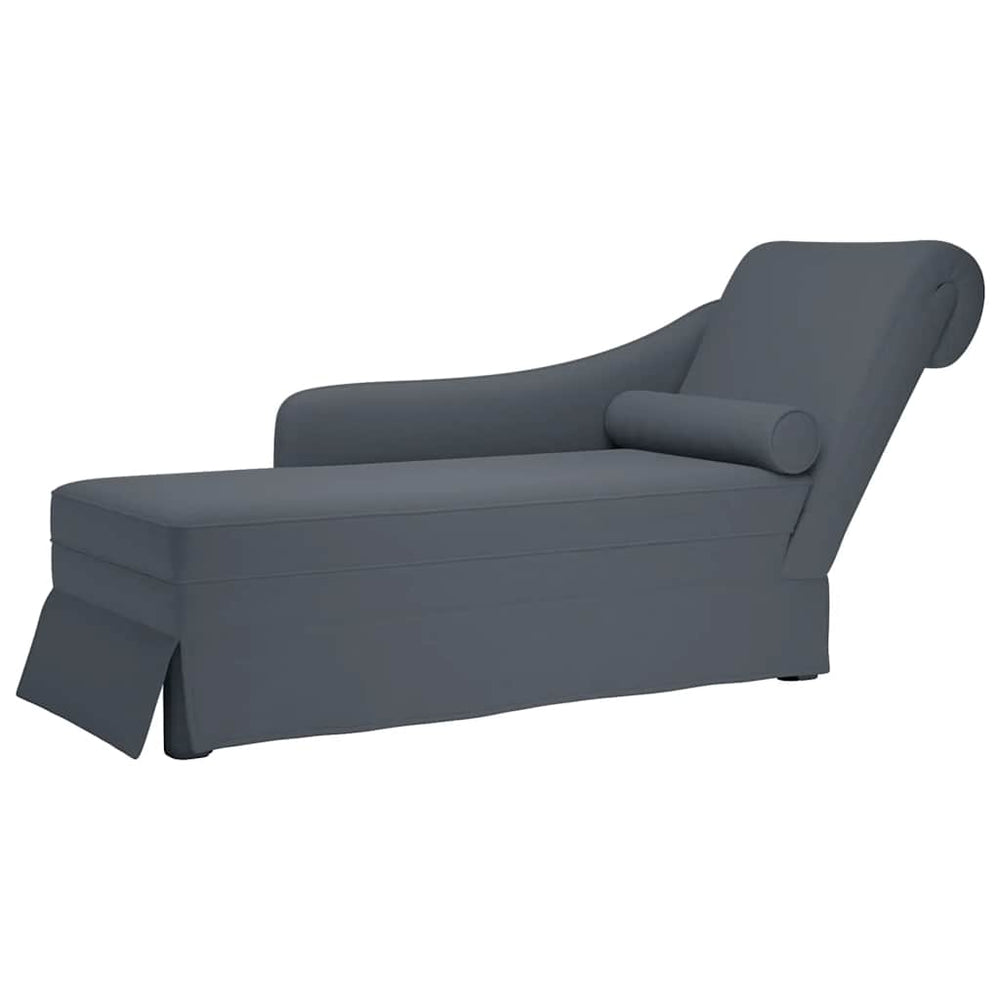 vidaXL Chaise longue avec traversin Accoudoir droit Velours gris foncé
