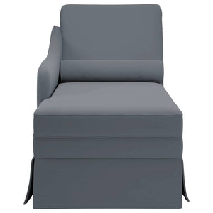 Dunkelgraue Samt Chaiselongue mit Nackenrolle