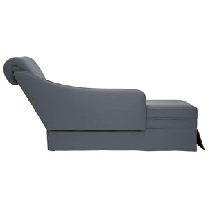 Dunkelgraue Samt Chaiselongue mit Nackenrolle