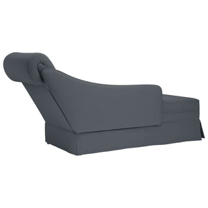 Dunkelgraue Samt Chaiselongue mit Nackenrolle