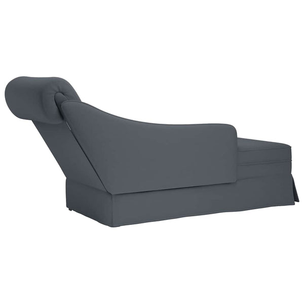 Dunkelgraue Samt Chaiselongue mit Nackenrolle