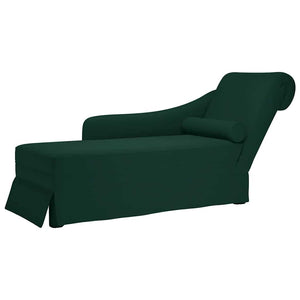 Dunkelgrüne Samt Chaiselongue mit Nackenrolle