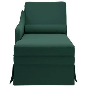 Dunkelgrüne Samt Chaiselongue mit Nackenrolle