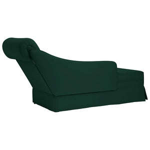 Dunkelgrüne Samt Chaiselongue mit Nackenrolle