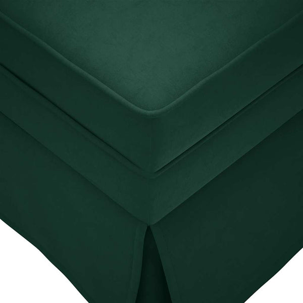 Dunkelgrüne Samt Chaiselongue mit Nackenrolle