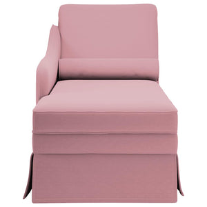 Rosa Samt Chaiselongue mit Nackenrolle
