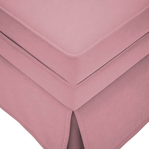 Rosa Samt Chaiselongue mit Nackenrolle
