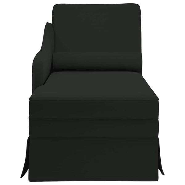 Schwarze Samt Chaiselongue mit Nackenrolle